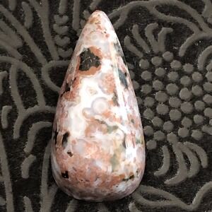 8th Vein‎ Ocean Jasper Teardrop Shape Madagascar Orbicular Jasper Cabochon